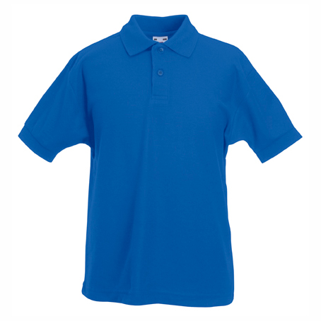 detska-royal-blue-polo-teniska-s-yaka-60-pamuk-40-poliester Kids' Royal Blue polo shirt with collar made from 60% cotton and 40% polyester for school uniforms, embroidery, custom printing and team apparel.