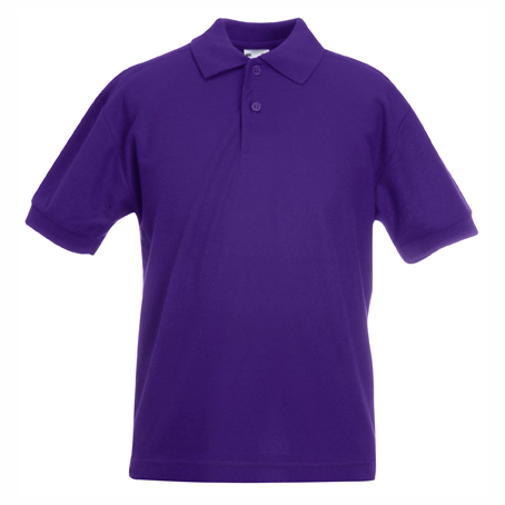 detska-purple-polo-teniska-s-yaka-60-pamuk-40-poliester Kids' Purple polo shirt with collar made from 60% cotton and 40% polyester for school uniforms, embroidery, custom printing and team apparel.