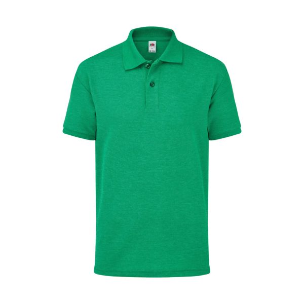 detska-retro-heather-green-polo-teniska-s-yaka-60-pamuk-40-poliester Kids' Retro Heather Green polo shirt with collar made from 60% cotton and 40% polyester for school uniforms, embroidery, custom printing and team apparel.