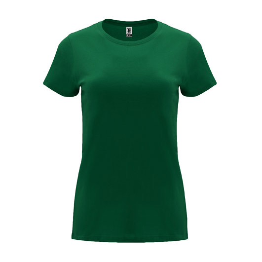 damska-bottle-green-teniska-170g-100-pamuk-za-pechat-i-brandirane Women's cotton t-shirt in bottle green 170 g/m² made from 100% cotton for custom printing, promotional clothing and corporate branding