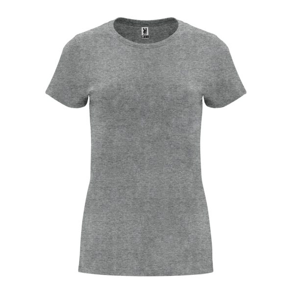 damska-heather-grey-teniska-170g-100-pamuk-za-pechat-i-brandirane Women's cotton t-shirt in heather grey 170 g/m² made from 100% cotton for custom printing, promotional clothing and corporate branding