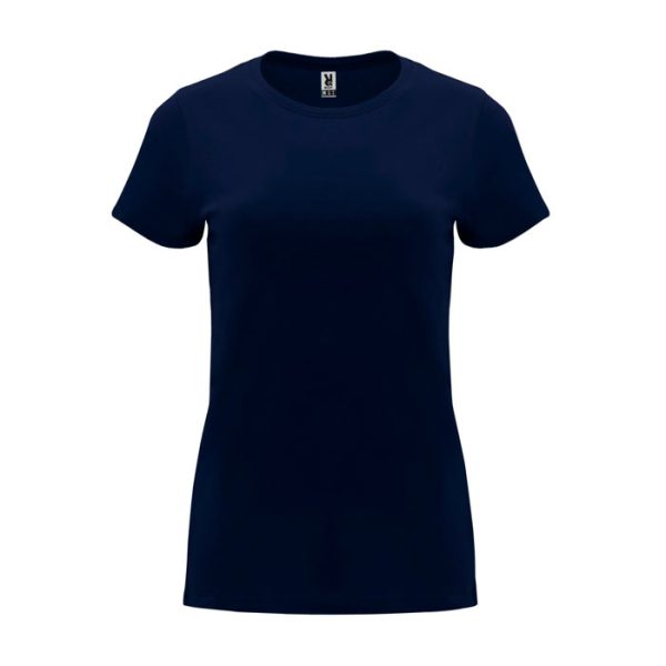 damska-deep-navy-teniska-170g-100-pamuk-za-pechat-i-brandirane Women's deep navy cotton t-shirt 170 g/m² made from 100% cotton for custom printing, promotional clothing and corporate branding