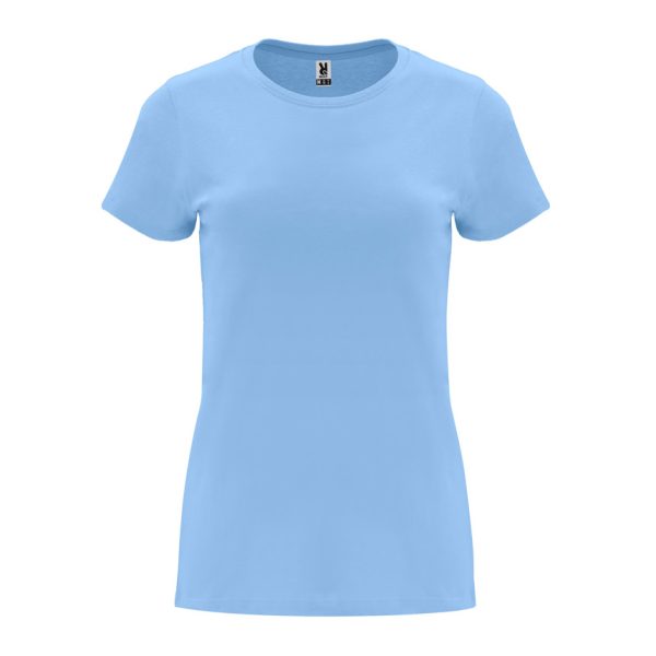 damska-sky-blue-teniska-170g-100-pamuk-za-pechat-i-brandirane Women's sky blue cotton t-shirt 170 g/m² made from 100% cotton for custom printing, promotional clothing and corporate branding