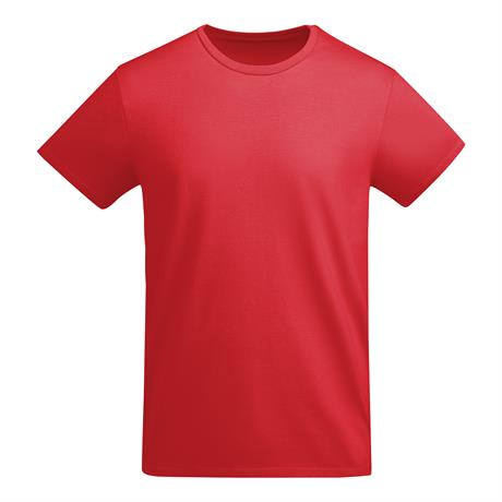 Premium organic cotton t-shirt in red 175 g/m² made from high-quality organic cotton for sustainable custom printing and corporate branding