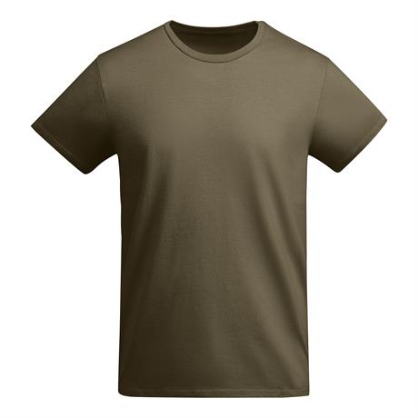 Premium organic cotton t-shirt in classic olive 175 g/m² made from high-quality organic cotton for sustainable custom printing and corporate branding