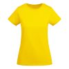 Women's sunflower yellow organic cotton t-shirt 175 g/m² premium quality made from 100% organic cotton for custom printing and sustainable branding