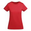 Women's red organic cotton t-shirt 175 g/m² premium quality made from 100% organic cotton for custom printing branding and promotional apparel