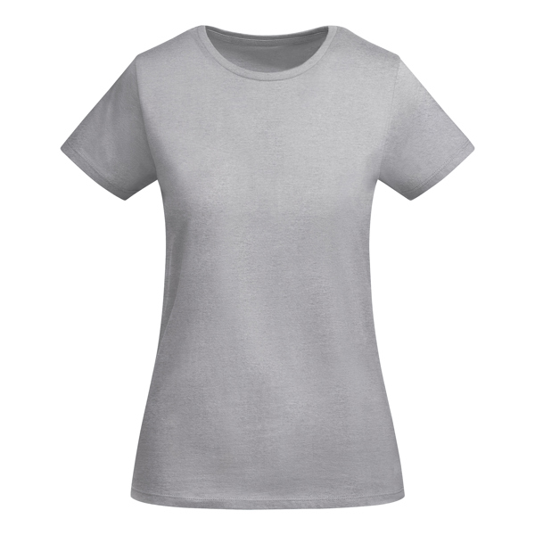 Women's heather grey organic cotton t-shirt 175 g/m² premium quality made from 100% organic cotton for custom printing branding and everyday wear