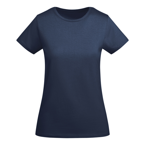 Women's deep navy organic cotton t-shirt 175 g/m² premium quality made from 100% organic cotton for custom printing branding and corporate apparel