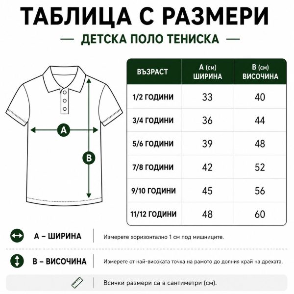 Детска Поло тениска Памук 190гр