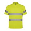 svetlootrazitelna-polo-teniska-yellow-neon High visibility yellow polo shirt with reflective bands and collar designed for safety workwear and industrial use
