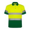 svetlootrazitelna-polo-teniska-green-yellow-neon High visibility green and fluorescent yellow polo shirt with reflective bands designed for safety workwear and outdoor use