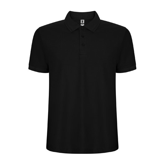 cherna-mazhka-polo-teniska-60-pamuk-40-poliester Black polo shirt with classic collar made from 60 percent cotton and 40 percent polyester blend with a clean and professional design