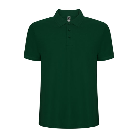 mazhka-tamnozelena-polo-teniska-60-pamuk-40-poliester Bottle green polo shirt with classic collar made from 60 percent cotton and 40 percent polyester blend with a clean professional design