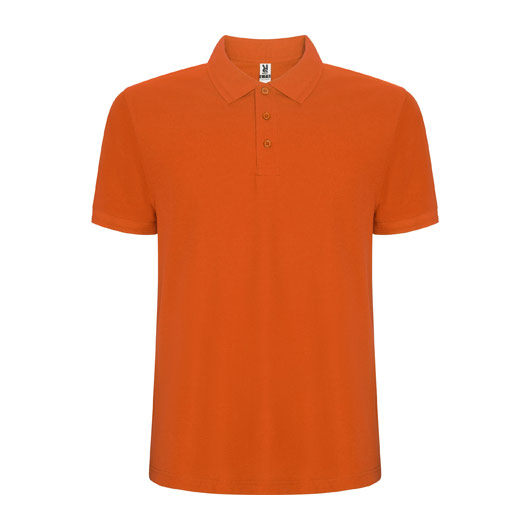 oranzheva-mazhka-polo-teniska-60-pamuk-40-poliester Orange polo shirt with classic collar made from 60 percent cotton and 40 percent polyester blend with a clean and modern design