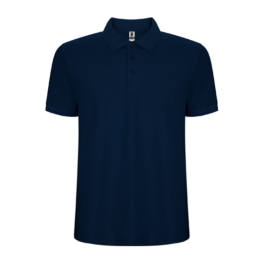 tamnosinya-mazhka-polo-teniska-deep-navy-60-pamuk-40-poliester Deep navy polo shirt with classic collar made from 60 percent cotton and 40 percent polyester blend featuring a clean and elegant design