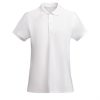 damska-premium-byala-polo-teniska-organichen-pamuk-za-brandirane Women's premium white organic cotton polo shirt for corporate workwear, branding, embroidery, DTF printing and promotional campaigns.