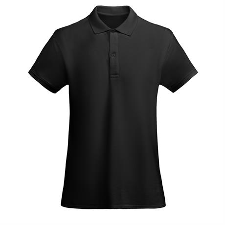 damska-premium-cherna-polo-teniska-organichen-pamuk-za-brandirane Women's premium black organic cotton polo shirt for corporate workwear, branding, embroidery, DTF printing and promotional campaigns.
