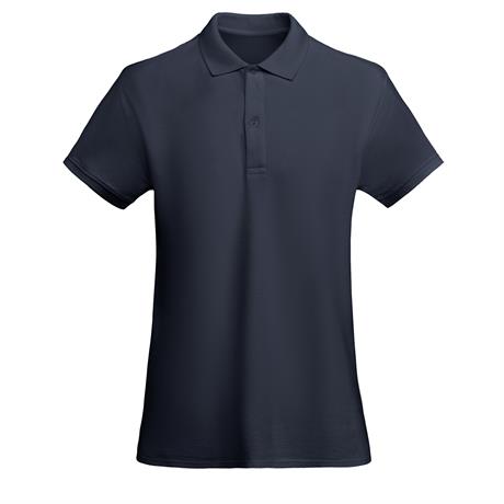 damska-premium-tumnosinya-polo-teniska-organichen-pamuk-za-brandirane Women's premium deep navy organic cotton polo shirt for corporate workwear, branding, embroidery, DTF printing and promotional campaigns.