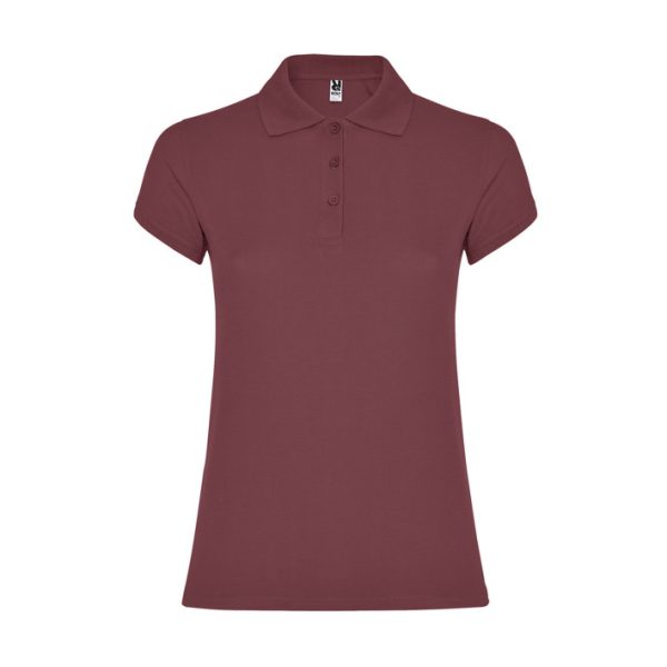 Women's berry red cotton polo shirt 190 gsm for corporate workwear, branding, embroidery, DTF printing and promotional campaigns.