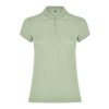 Women's mist green cotton polo shirt 190 gsm for corporate workwear, branding, embroidery, DTF printing and promotional campaigns.