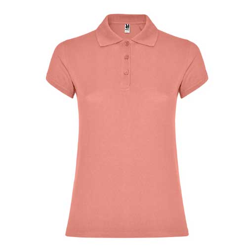 Women's clay orange cotton polo shirt 190 gsm for corporate workwear, branding, embroidery, DTF printing and promotional campaigns.