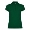 Women's bottle green cotton polo shirt 190 gsm for corporate workwear, branding, embroidery, DTF printing and promotional campaigns.