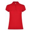 Women's red cotton polo shirt 190 gsm for corporate workwear, branding, embroidery, DTF printing and promotional campaigns.