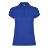 Women's royal blue cotton polo shirt 190 gsm for corporate workwear, branding, embroidery, DTF printing and promotional campaigns.