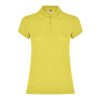 Women's maize yellow cotton polo shirt 190 gsm for corporate workwear, branding, embroidery, DTF printing and promotional campaigns.