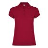 Women's brick red cotton polo shirt 190 gsm for corporate workwear, branding, embroidery, DTF printing and promotional campaigns.