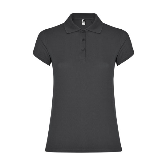 Women's light graphite cotton polo shirt 190 gsm for corporate workwear, branding, embroidery, DTF printing and promotional campaigns.