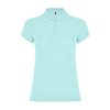 Women's mint cotton polo shirt 190 gsm for corporate workwear, branding, embroidery, DTF printing and promotional campaigns.