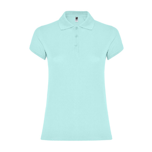 Women's mint cotton polo shirt 190 gsm for corporate workwear, branding, embroidery, DTF printing and promotional campaigns.