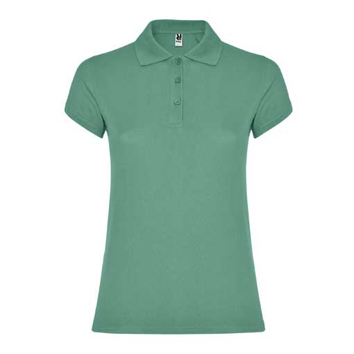 Women's dark mint cotton polo shirt 190 gsm for corporate workwear, branding, embroidery, DTF printing and promotional campaigns.