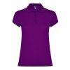 Women's purple cotton polo shirt 190 gsm for corporate workwear, branding, embroidery, DTF printing and promotional campaigns.