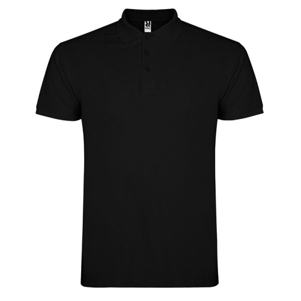 Men's black polo shirt made from 100% cotton premium quality short sleeve classic collar suitable for embroidery, printing and corporate clothing