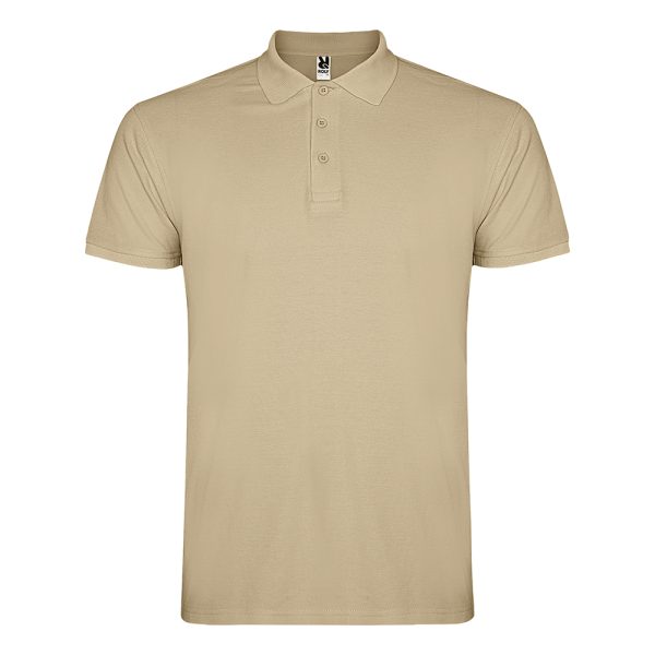 Men's natural beige polo shirt made from 100% cotton premium quality short sleeve classic collar suitable for embroidery, printing and corporate clothing
