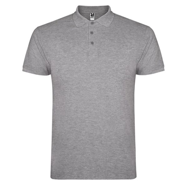 Men's heather grey polo shirt made from 100% cotton premium quality short sleeve classic collar suitable for embroidery, printing and corporate clothing