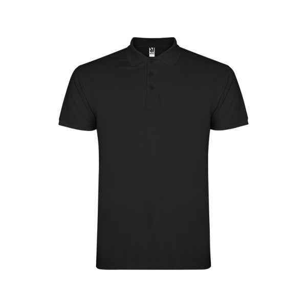 Men's Black polo shirt with collar made from 100% cotton, suitable for corporate uniforms, embroidery, custom printing and everyday professional wear.