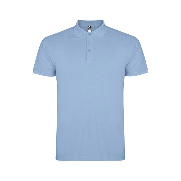 Men's Sky Blue polo shirt with collar made from 100% cotton, suitable for corporate uniforms, embroidery, custom printing and everyday professional wear.