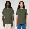premium-uniseks-maslenozelena-teniska-organichen-pamuk-180g-za-brandirane Premium unisex classic olive organic cotton t-shirt 180 g/m² high quality for workwear, corporate branding and promotional printing