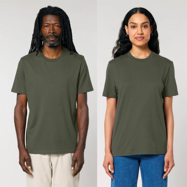 premium-uniseks-maslenozelena-teniska-organichen-pamuk-180g-za-brandirane Premium unisex classic olive organic cotton t-shirt 180 g/m² high quality for workwear, corporate branding and promotional printing