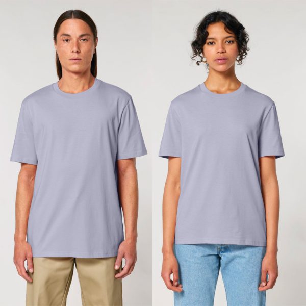 premium-uniseks-lilava-teniska-organichen-pamuk-180g-za-brandirane Premium unisex lavender organic cotton t-shirt 180 g/m² high quality for workwear, corporate branding and promotional printing