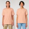 premium-uniseks-praskovena-teniska-organichen-pamuk-180g-za-brandirane Premium unisex peach organic cotton t-shirt 180 g/m² high quality for workwear, corporate branding and promotional printing