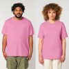 premium-uniseks-rozova-teniska-organichen-pamuk-180g-za-brandirane Premium unisex bubble pink organic cotton t-shirt 180 g/m² high quality for workwear, corporate branding and promotional printing