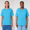 premium-uniseks-svetlosinya-teniska-organichen-pamuk-180g-za-brandirane Premium unisex aqua blue organic cotton t-shirt 180 g/m² high quality for workwear, corporate branding and promotional printing