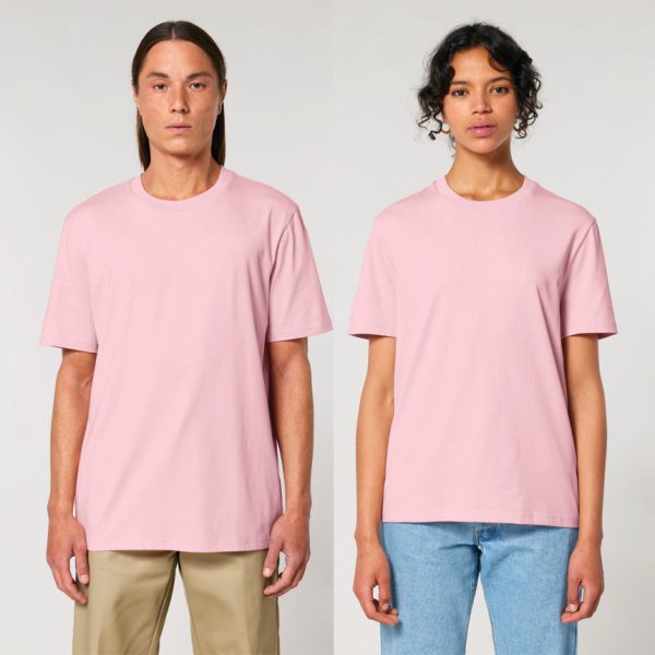 premium-uniseks-pudreno-rozova-teniska-organichen-pamuk-180g-za-brandirane Premium unisex cotton pink organic cotton t-shirt 180 g/m² high quality for workwear, corporate branding and promotional printing
