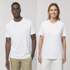 uniseks-byala-teniska-organichen-pamuk-150g-za-brandirane Unisex white organic cotton t-shirt 150 g/m² premium quality for workwear, corporate branding and promotional printing