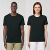 uniseks-cherna-teniska-organichen-pamuk-150g-za-brandirane Unisex black organic cotton t-shirt 150 g/m² premium quality for workwear, corporate branding and promotional printing